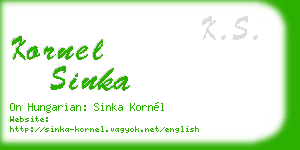 kornel sinka business card